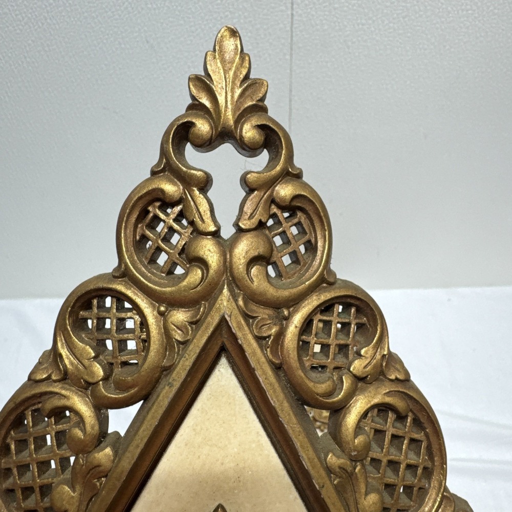 Vintage MCM SYROCO Plaques Gold Ornate Diamond Shape lot of 3 - Picture 3 of 15